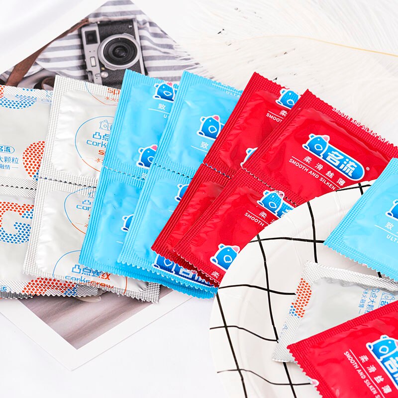MingLiu Six In Sex 96PCS amazing condoms value high quality condoms for horny men women adult sex toy (ice and fire) - sextoysok