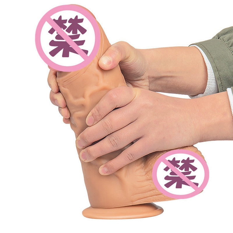 24.5*6.8cm Giant Huge Dildo Super Big Dick With Suction Cup Anal Butt Plug Large Dong Realistic Penis Sex Toys For Woman - sextoysok