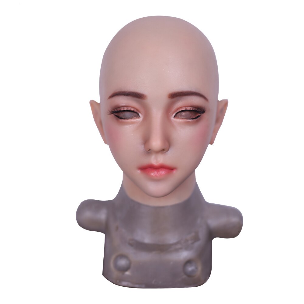 Realistic Silicone Full Head Masks Face Female Masquerade Halloween Cosplay Drag Queen Crossdresser Cover Facial Scars - sextoysok