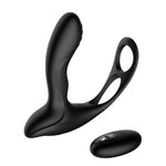 Sex Toy , Double Ring Prostate Vibrator Constant Temperature Heating Anal Plug Soft Silicone Vibratorv , Male Sex Toy (Black) - sextoysok