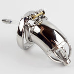 304 Stainless Steel Chastity Device With Urethral Sounds Catheter And Spike Ring S/L Size Cock Cage Choose Male Chastity Belt - sextoysok