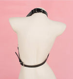 Women Leather Chain Lingerie ,Open Bust Body Harness Breast String Bra,Women's Sexy Clubwear,BDSM Bondage Restraints Strap (YMQ132) - sextoysok