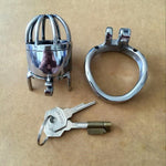 Free shipping!!! New Lock Design 70mm Cage Length Stainless Steel Super Small Male Chastity Devices 1.6" Short Cock Cage For Men - sextoysok