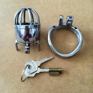 Free shipping!!! New Lock Design 70mm Cage Length Stainless Steel Super Small Male Chastity Devices 1.6" Short Cock Cage For Men - sextoysok