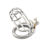 Male Chastity Lock Plum Blossom Head Lengthened Cock Cage Sexual Goods Anti-derailment Masturbation Adult SM Chastity Steel - sextoysok