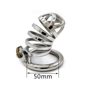 Stainless Steel Chastity Device Male Belt Bird Metal Cock Cage Stealth Lock Restraint Ring Sex Toy Cock Chastity for Men - sextoysok