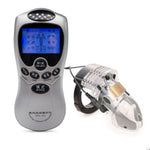 INS Factory Price Electro Shock Male Chastity Device Cock Cage With Adjustable Cuff Ring Adult Lock Belt Sex Toys for Men - sextoysok