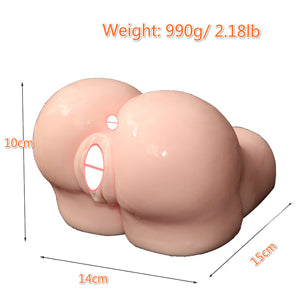 Silicone Ass 3D Realistic Vagina Anal Double Channels Fake Tight Pussy Sex Toys for Men Male Masturbator Sex Doll Sex Product - sextoysok