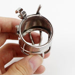 304 Stainless Steel Chastity Device With Urethral Sounds Catheter And Spike Ring S/L Size Cock Cage Choose Male Chastity Belt - sextoysok