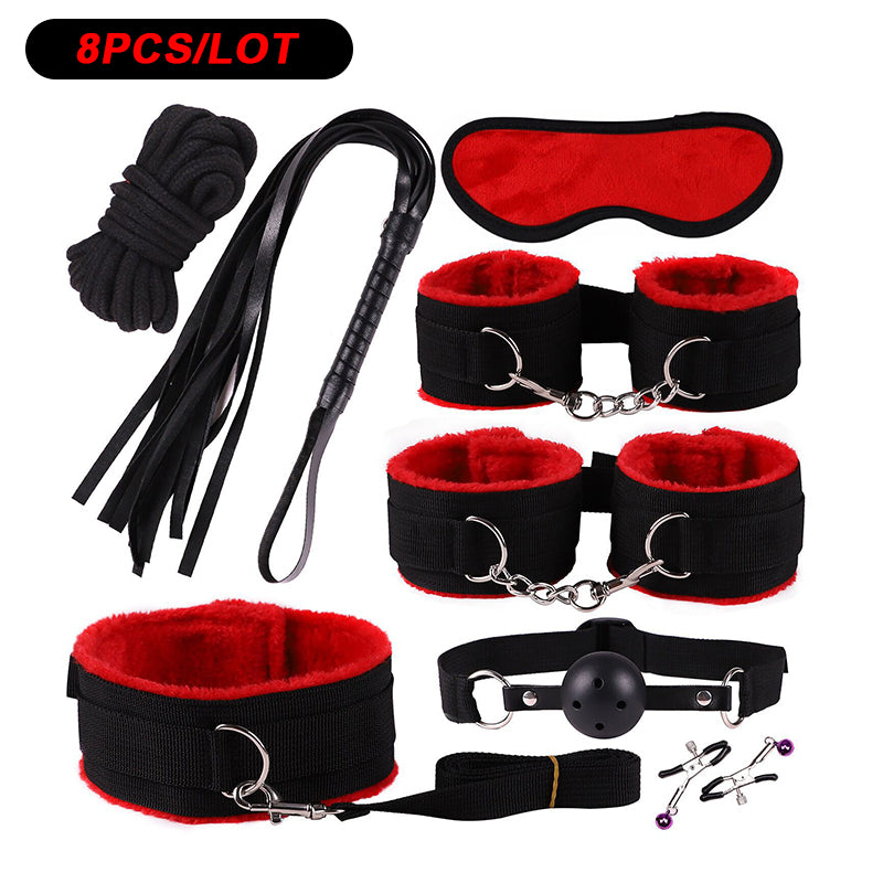 Sex Toys for Couples Handcuffs for Sex Bdsm Toys Anal Dildo Mouth Gag Toys for Adult Games Mask Bondage Set Whip Sexy Lingerie - sextoysok