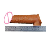 195mm Liquid Silicone Reusable Penis Sleeve Extender Male Cock Enlarge Condoms For Men Dildo Enhancer Delay Ejaculation With Box - sextoysok