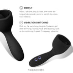 Tongue Licking Nipple Sucking Vibrator Clitoral Stimulation Blowjob Male Masturbator Oral Sex simulator sex toys for couples (Black) - sextoysok