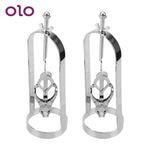 OLO Metal Nipple Clips Torture Play Clamps Retention Device Breast massage Adjustable 1 Pair Bondage Nipple Stimulator - sextoysok