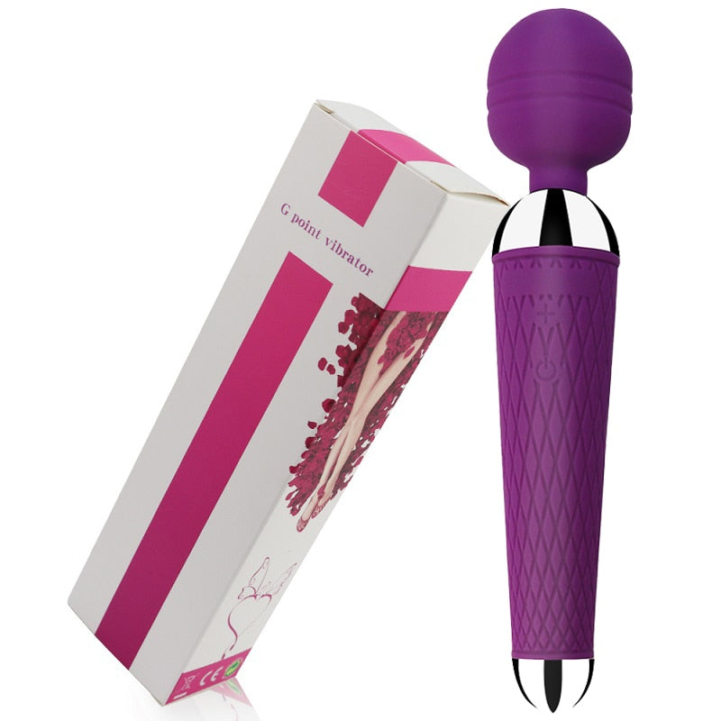 Powerful Clitoris Vibrators USB Recharge Magic Wand AV Vibrator Massager Sexual Wellness Erotic Sex Toys for Women Adult Product - sextoysok