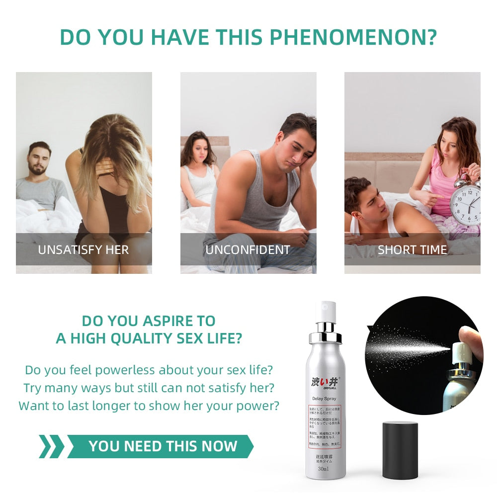 30ML+5ML Sex Delay Spray for Men Non-Numbing Male Delay Ejaculation Sex Spray Man Prolong Sprays Penis Premature Ejaculation (30ML and 5ML) - sextoysok