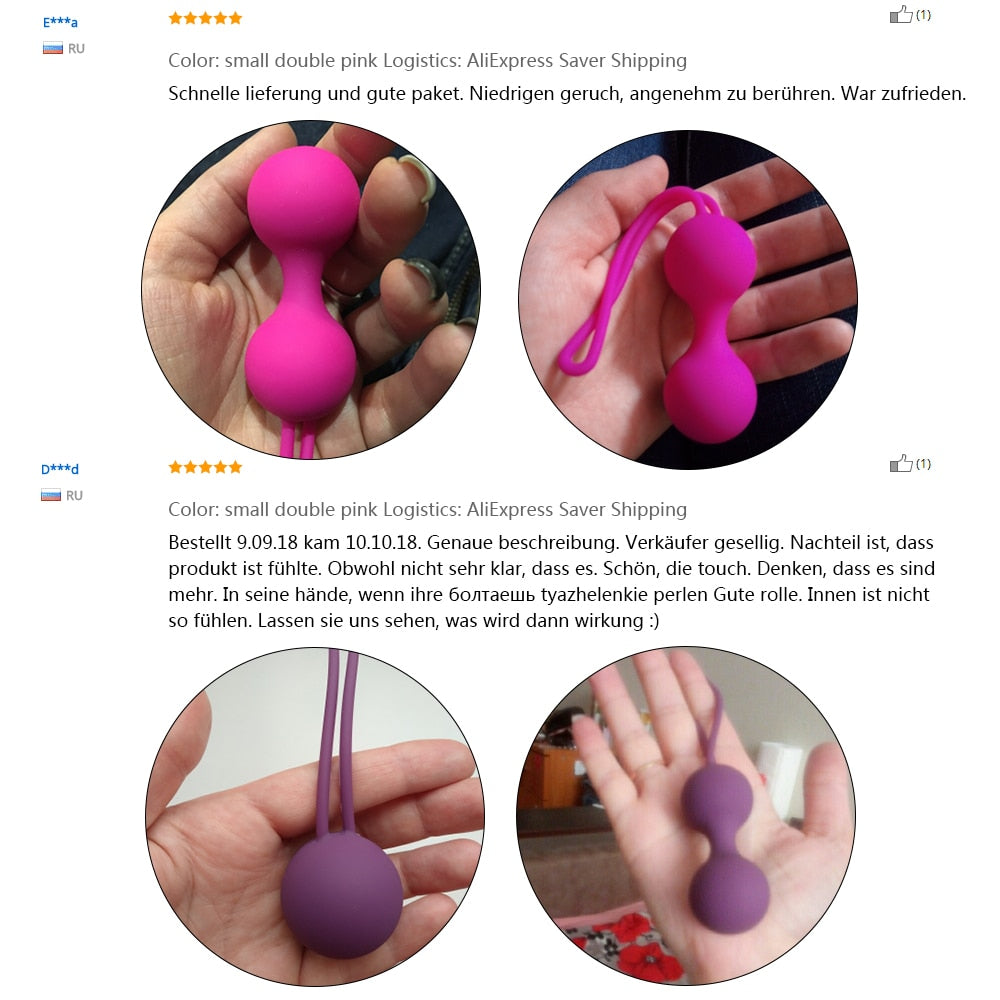 Set Safe Silicone Smart Ball Kegel Ball Ben Wa Ball Vagina Tighten Exercise Machine Vaginal Geisha Ball Sex Toys for Women - sextoysok