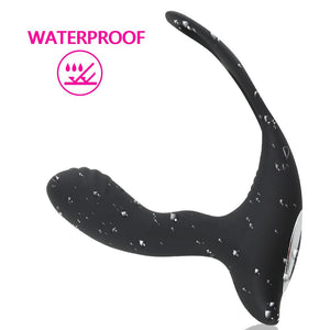 Sex Toy , Double Ring Prostate Vibrator Constant Temperature Heating Anal Plug Soft Silicone Vibratorv , Male Sex Toy (Black) - sextoysok