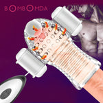 Glans Vibrator For Men Penis Enlargement 10 Modes Glans Massager Penis Endurance Delay Lasting Trainer Masturbate Cup Adult Toys - sextoysok