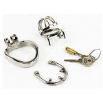 NEW Stainless Steel Super Small Male Chastity Cage with Anti-off ring BDSM Sex Toys For Men Chastity Device 35mm Short Cage - sextoysok