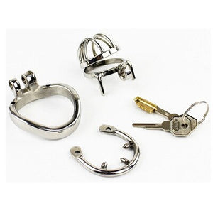 NEW Stainless Steel Super Small Male Chastity Cage with Anti-off ring BDSM Sex Toys For Men Chastity Device 35mm Short Cage - sextoysok