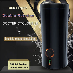 HESODA New Masturbation Cup Electric Double Rotation Up To 21 CM Multiple Mode Stimulation Sex Toys For Men Products For Adults (Black) - sextoysok