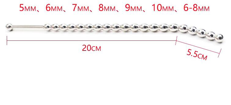 7 Size 25 cm Male Stainless Steel Urethral Sounding Stimulate Plug Urethra Stretching Bead Chastity Adult BDSM Sex Toy 650 - sextoysok