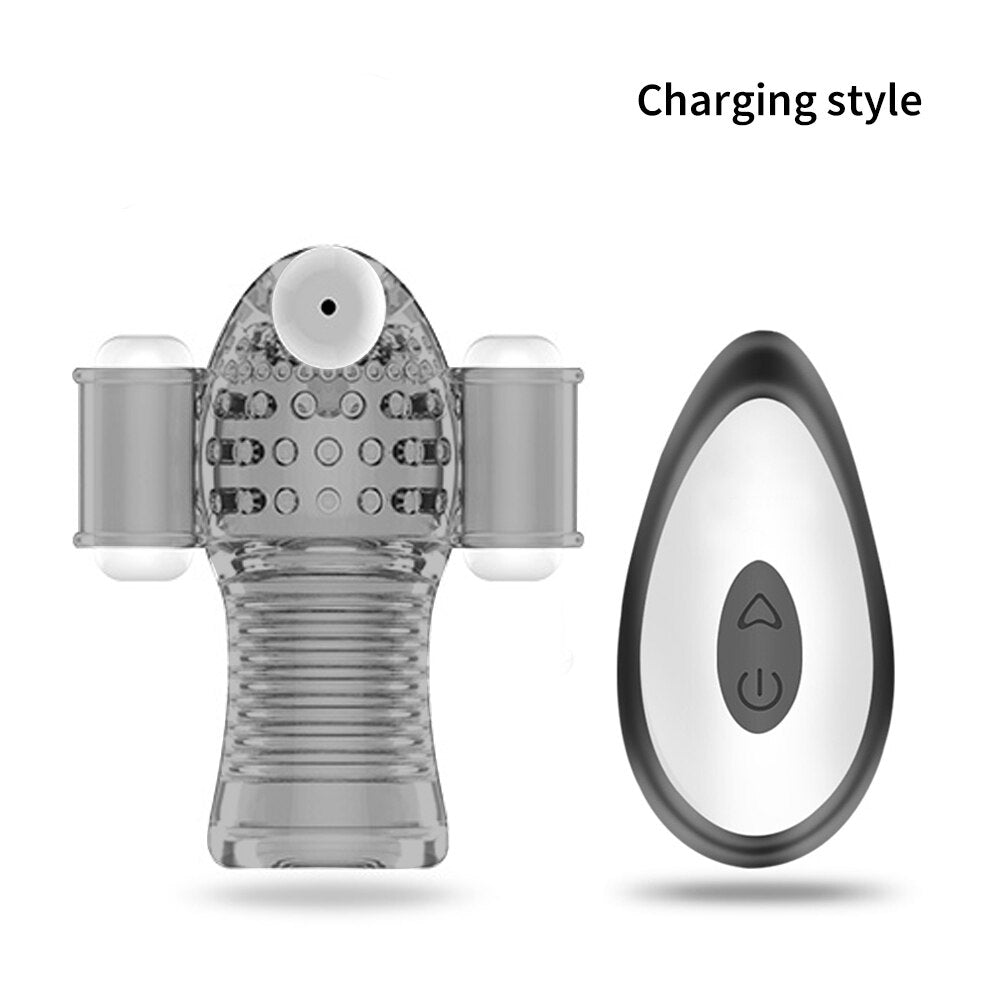 Glans Vibrator For Men Penis Enlargement 10 Modes Glans Massager Penis Endurance Delay Lasting Trainer Masturbate Cup Adult Toys - sextoysok