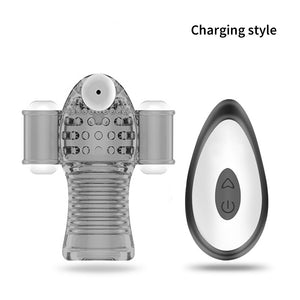 Glans Vibrator For Men Penis Enlargement 10 Modes Glans Massager Penis Endurance Delay Lasting Trainer Masturbate Cup Adult Toys - sextoysok
