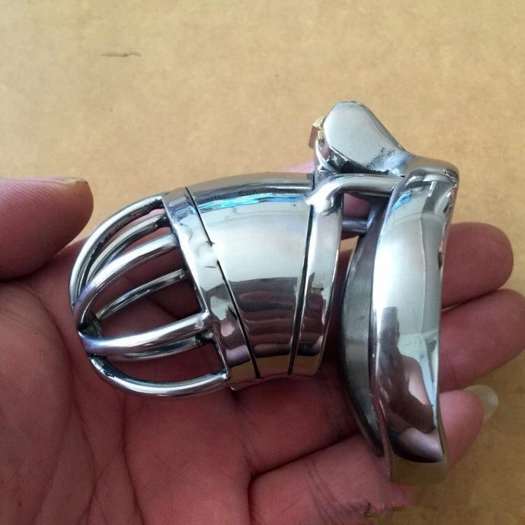 Free shipping!!! New Lock Design 70mm Cage Length Stainless Steel Super Small Male Chastity Devices 1.6" Short Cock Cage For Men - sextoysok