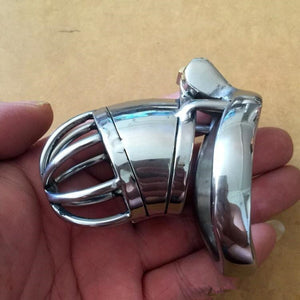 Free shipping!!! New Lock Design 70mm Cage Length Stainless Steel Super Small Male Chastity Devices 1.6" Short Cock Cage For Men - sextoysok