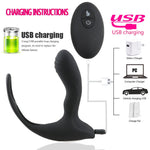 Sex Toy , Double Ring Prostate Vibrator Constant Temperature Heating Anal Plug Soft Silicone Vibratorv , Male Sex Toy (Black) - sextoysok