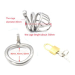 Stainless Steel Small Male Chastity device Adult Cock Cage With Curve Cock Ring Sex Toys Bondage Chastity belt A224-1 - sextoysok