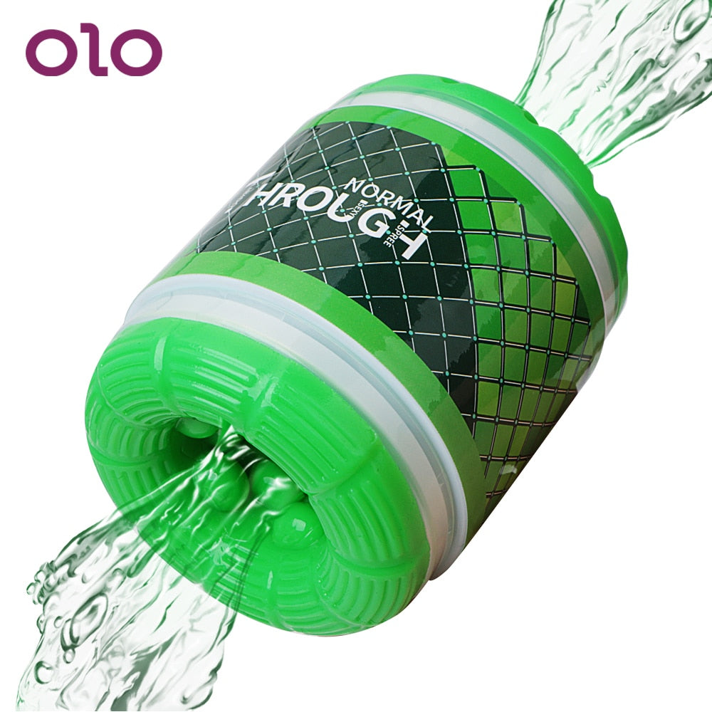 OLO Dual Channel Male Masturbator Blowjob Pussy Artificial Vagina TPE Masturbation Sex Toys for Men Adult Products - sextoysok