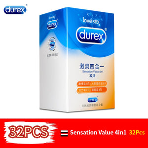 Durex 32Pcs/Pack Sensation Value 4in1 Ultra Thin Sexy Lubricated Condoms Sex Toys Condom for men Vanilla Flavor - sextoysok