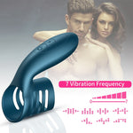 FOX FOXSHOW S1 / S2 Extend Semen Lock Ring Electric Shock Cock Ring Dual Sharing Vibrator for Sex - sextoysok