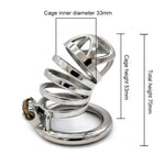 Stainless Steel Chastity Device Male Belt Bird Metal Cock Cage Stealth Lock Restraint Ring Sex Toy Cock Chastity for Men - sextoysok