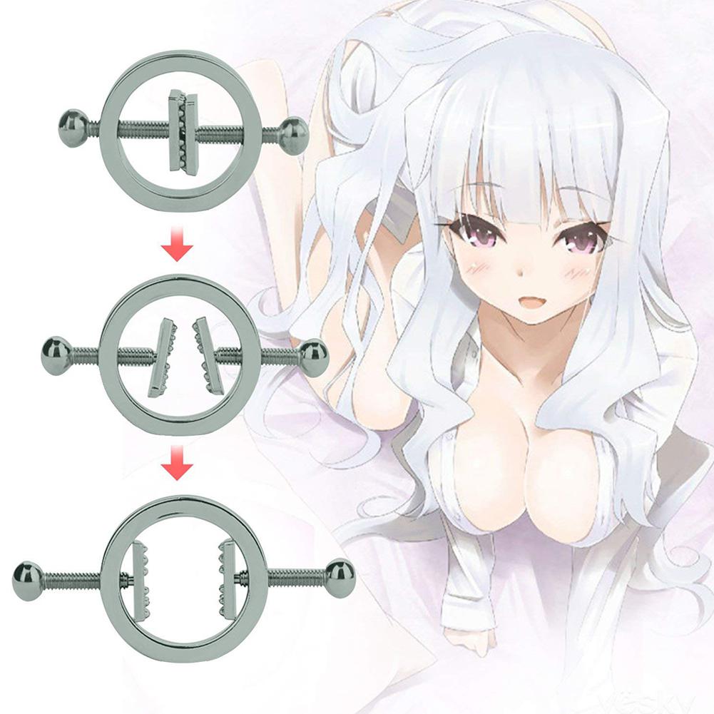 Movconly Fetish Nipple Clamps Adjustable Nipple Clamps Stainless Steel Nipple Clamps Stimulation Erotic SM Sex Toy for Women (Silver) - sextoysok