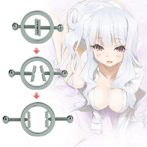 Movconly Fetish Nipple Clamps Adjustable Nipple Clamps Stainless Steel Nipple Clamps Stimulation Erotic SM Sex Toy for Women (Silver) - sextoysok