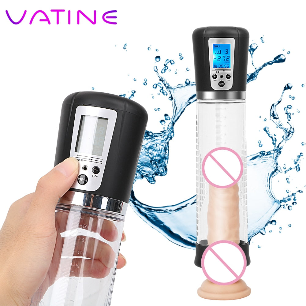 VATINE Electric Sex Toys for Men Penis Enlarger Extender Male Masturbation Penis Enhancement Vacuum Pump Automatic Penis Pump - sextoysok