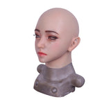 Realistic Silicone Full Head Masks Face Female Masquerade Halloween Cosplay Drag Queen Crossdresser Cover Facial Scars - sextoysok
