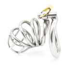 Stainless Steel Male Chastity device Adult Cock Cage With arc-shaped Cock Ring BDSM Sex Toy Bondage Men Chastity Belt A224-2 - sextoysok