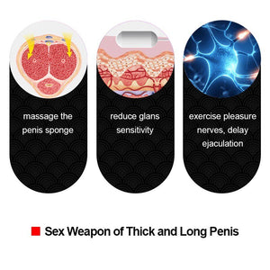 10 Modes Glans Exerciser Penis Pump Vibrator Penis Enlargement Cock Trainer Sex Toys for Men Masturbator Penis Ring (Black) - sextoysok
