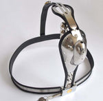 Male Chastity Belt Mens Stainless Steel Chastity Cage With Removable Anal Bead Plug Master Slave Lockable Penis Restraint Device - sextoysok