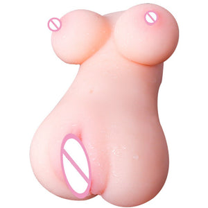 1kg Pussy 4D Vagina Breast-Feeding Soft Male Masturbator Passion Cup Cock Massager Sex Toys for Men (Flesh) - sextoysok