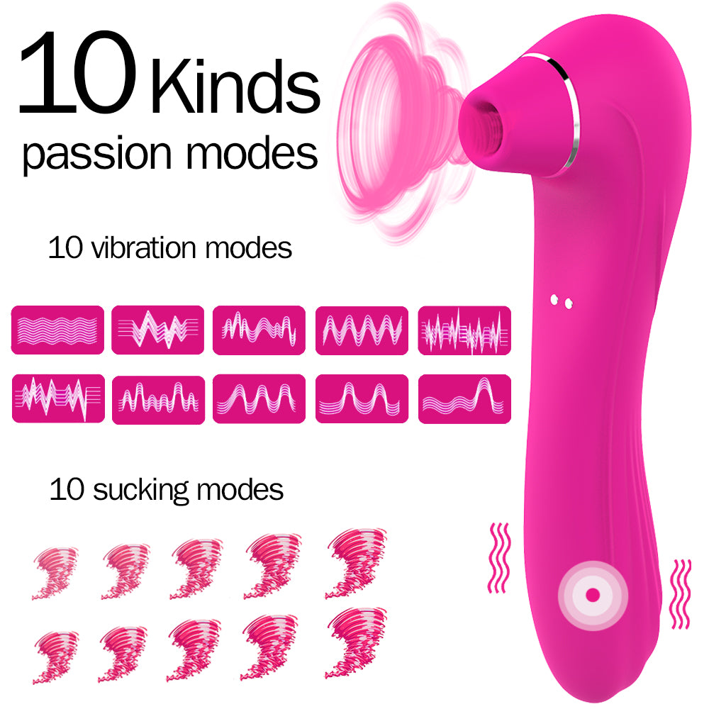 Hiwup Vagina Sucking Vibrator Sex Toy for Woman Oral Tongue Suction For Adults Sucker Clitoris Stimulator Masturbator Erotic Toy - sextoysok