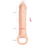 Penis Extender Sex Toys For Men Reusable Condom Dick Sleeve Adult Sex Toys Male Realistic Thick Cock Extender Delay Penis Sleeve - sextoysok