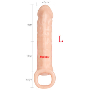 Penis Extender Sex Toys For Men Reusable Condom Dick Sleeve Adult Sex Toys Male Realistic Thick Cock Extender Delay Penis Sleeve - sextoysok