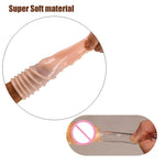 Lengthen Reusable Enlargement Condoms Extend G point Ring Male Penis Extension Sleeves Sex Toys for Man Adults Intimate Goods - sextoysok