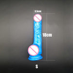 M-050 New Arrival Highly Transparent 23.5CM 18.5CM Dildo With Suction Cup Fake Penis Sex Toy For Women - sextoysok