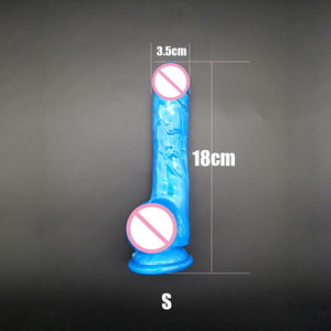 M-050 New Arrival Highly Transparent 23.5CM 18.5CM Dildo With Suction Cup Fake Penis Sex Toy For Women - sextoysok